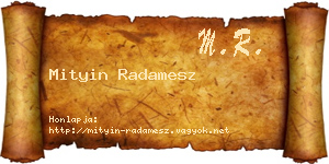 Mityin Radamesz névjegykártya